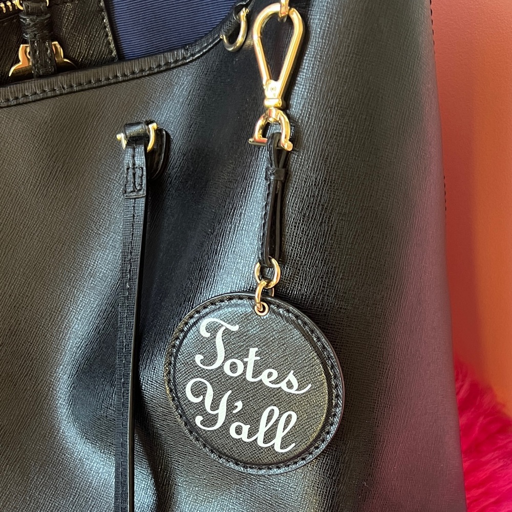 Draper James Black Tote Bag with Gold Accents